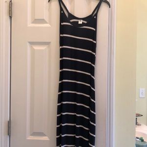 Long Navy and White Sun Gown